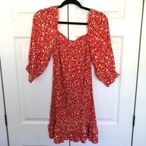 Orange Floral Dress Forum Smocked Long Sleeve Floral Dress Size M